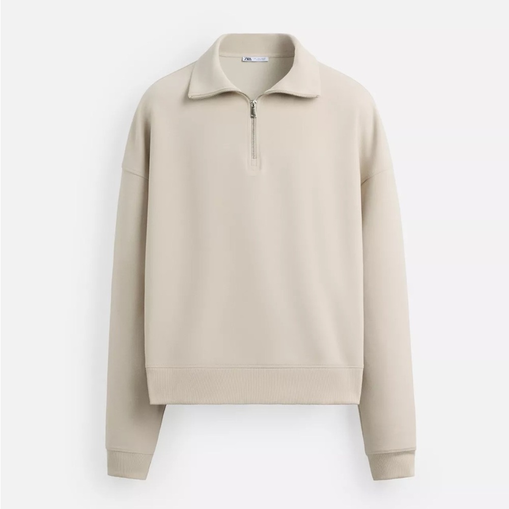 NWT ZARA Men’s Quarter Zip Technical Sweatshirt - Small